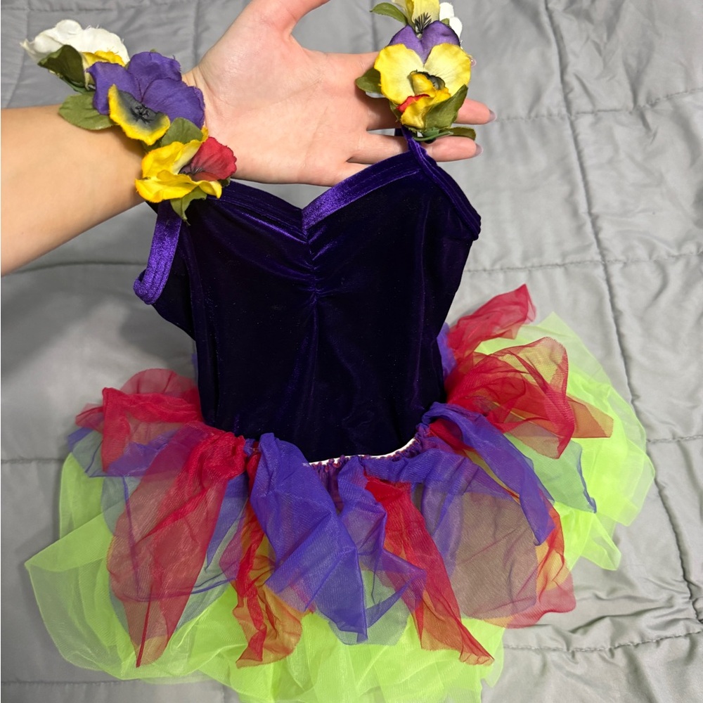 Garden Velvet Floral Child Tutu Costume